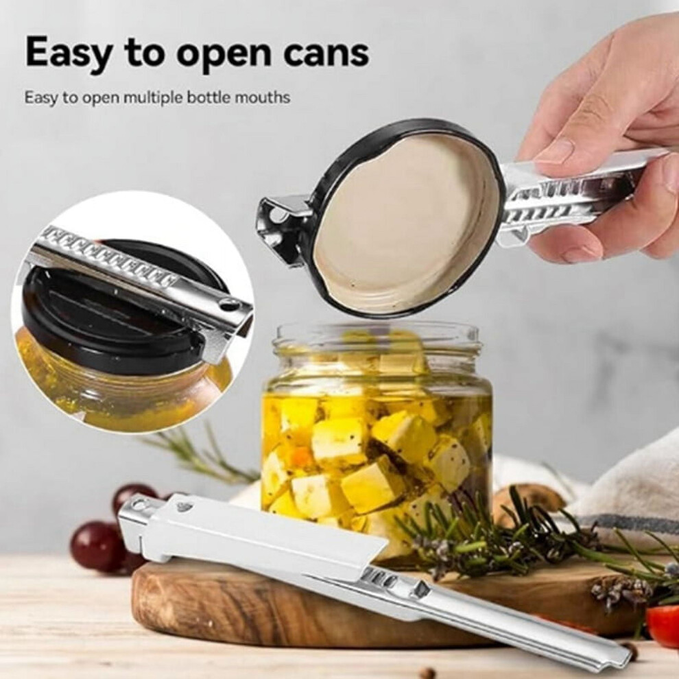White Effortless Arthritis Jar Openers For Seniors,Non-Slip Bottle Opener,Can Opener Manual Lid Opener, Lid Opener