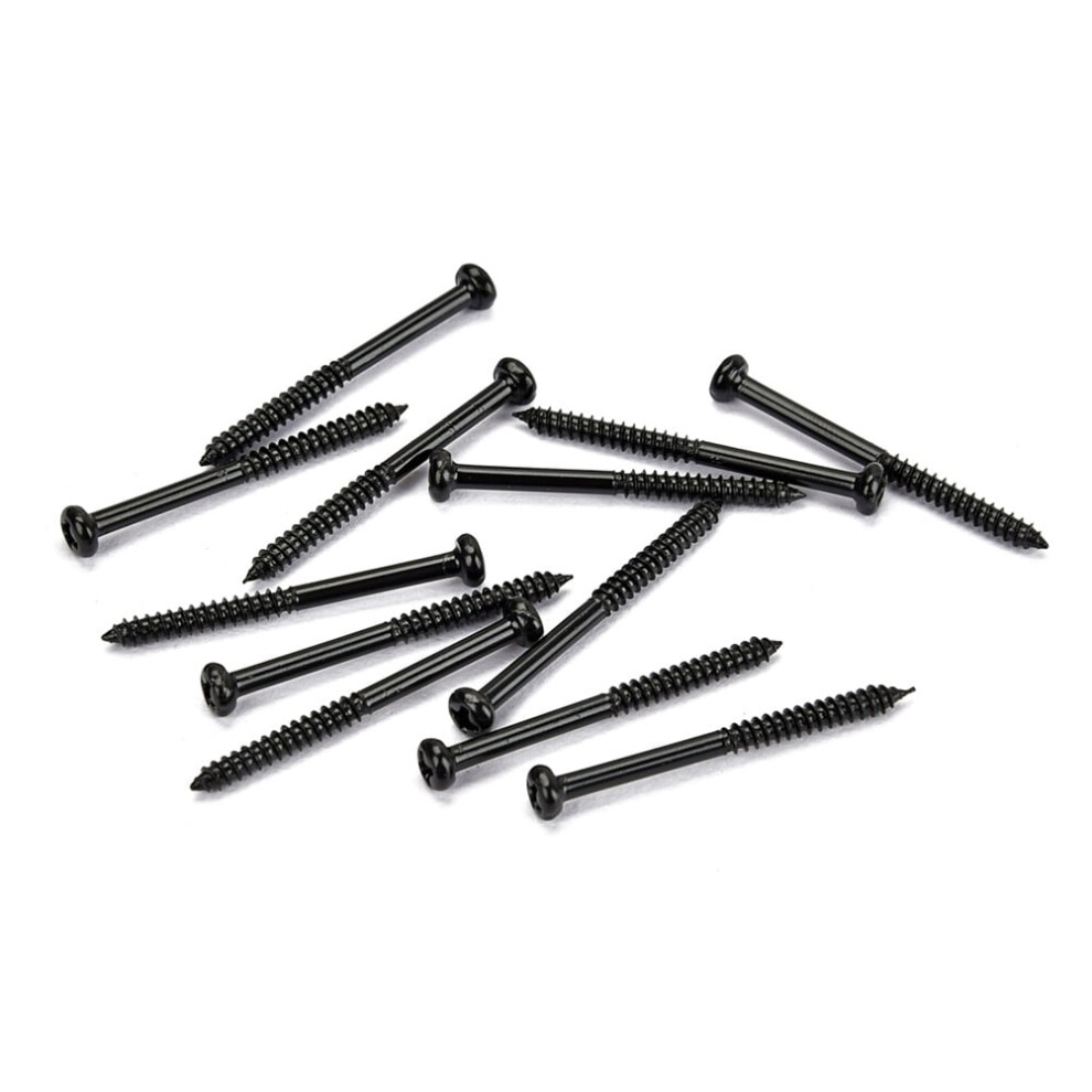 12 Pcs Bass Pickup Mounting Screws Instrument Accessory For Pb Jb P90 Pickups(Black) 9004841152721