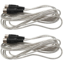 2pcs 9.8FT Midi Male to Male DIN 5-Pin Music Instrument Extension Cable Connector