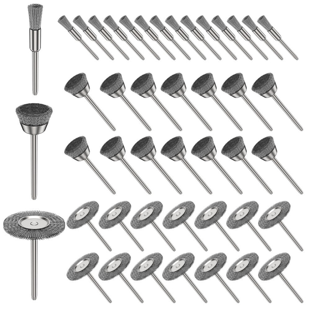 45Pcs Steel Wire Wheel Brushes Polishing Set Buffing Accessories Kit For Dremel Rotary Tool 9340258069246