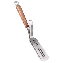 Pinza per pesce fritto in acciaio inossidabile, pinze da catering, spatola per carne, set di utensili da cucina in legno per servire cibo.