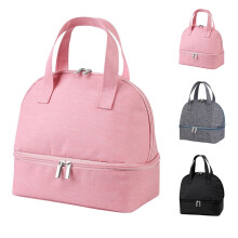 Große Kühltasche, wasserdicht, Oxford-Gewebe, tragbar, mit Reißverschluss, Thermotasche, isolierte Gefriertasche, Camping-Picknicktasche, Rosa