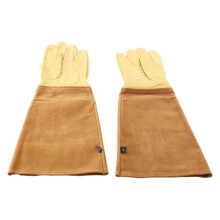 Gants de jardinage unisexes en cuir de vachette résistant à l'élagage, avec protection longue de l'avant-bras - Taille L