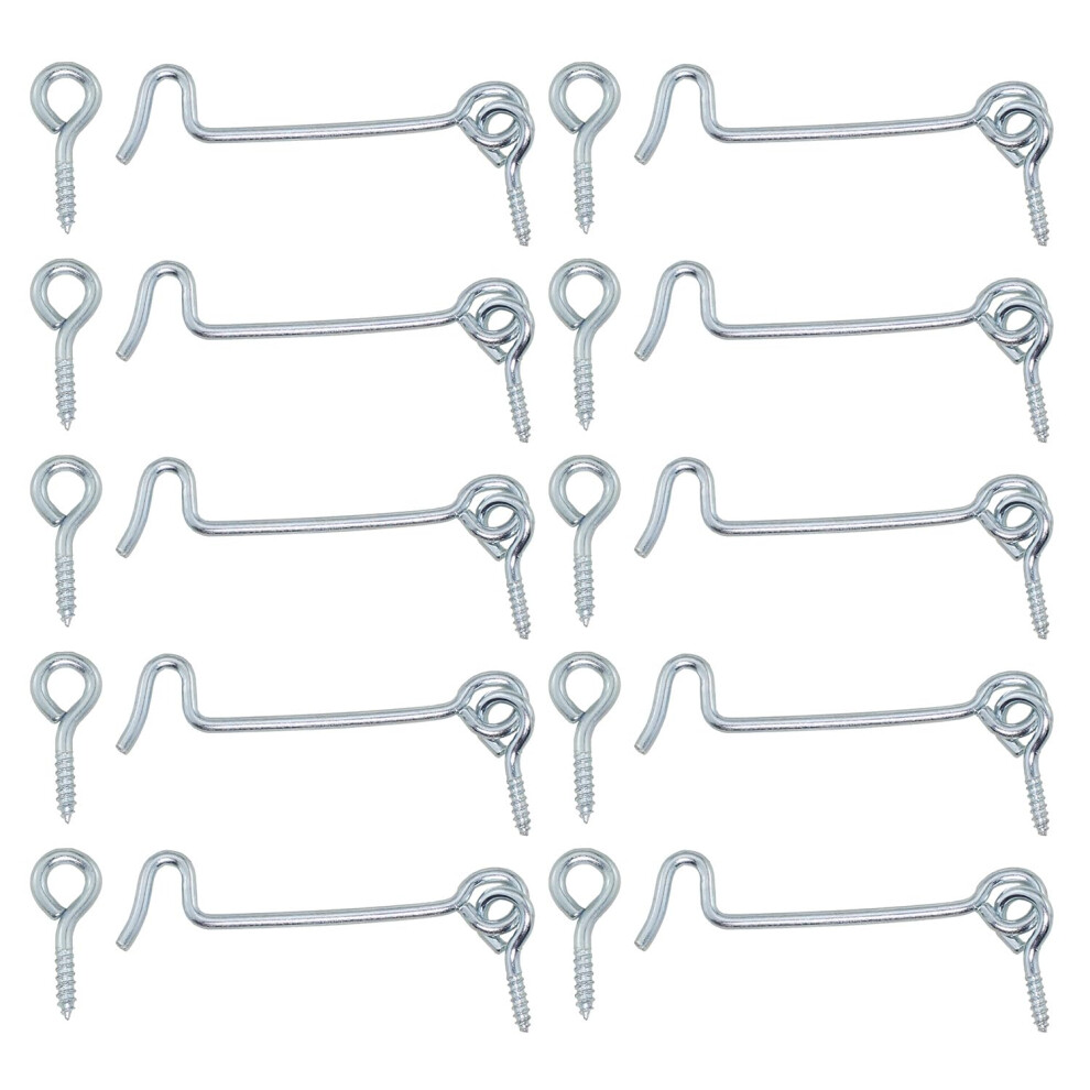 10Pcs 2.5 Inch Rustproof Metal Cabin Hooks Secure Door Latch Hook For Barn Shed Garden Doors 9450606505811