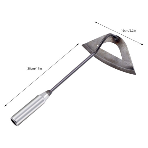 Enxada manual para jardinagem, enxada oca de 38 cm (15 polegadas) para remoção de ervas daninhas, com cabo de borracha antiderrapante (oca). 2