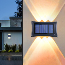 Appliques murales solaires d'extérieur étanches, lampes solaires LED pour jardin, projecteurs paysagers, éclairage solaire sans fil pour cour et