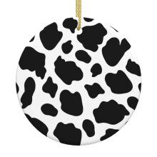 Ornement de Noël à suspendre avec motif vache - Décorations de Noël en céramique - Idées cadeaux
