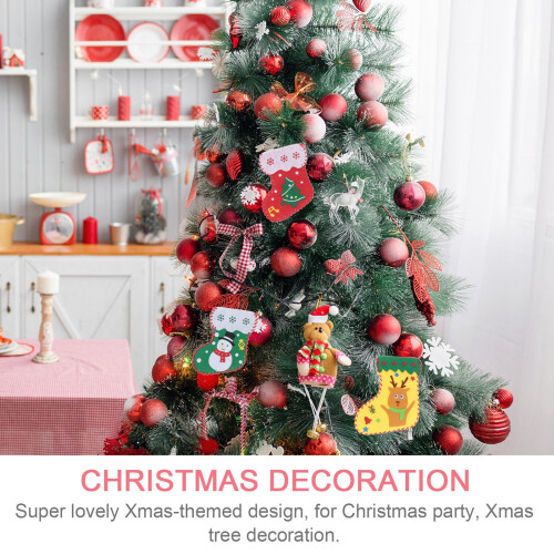 4 stk. julestoffpose tøy barn håndlaget DIY julepynt 2