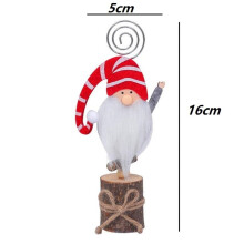 XIUH Weihnachtsdeko im großen Ausverkauf! Visitenkartenhalter in Form einer gesichtslosen Weihnachtspuppe aus Holz, altem Mann aus dem Wald –