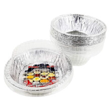 Moule à tarte en aluminium de 14,6 cm (5 3/4 po) avec couvercle transparent, jetable, 340 ml (12 oz), robuste, fabriqué aux États-Unis (paquet de
