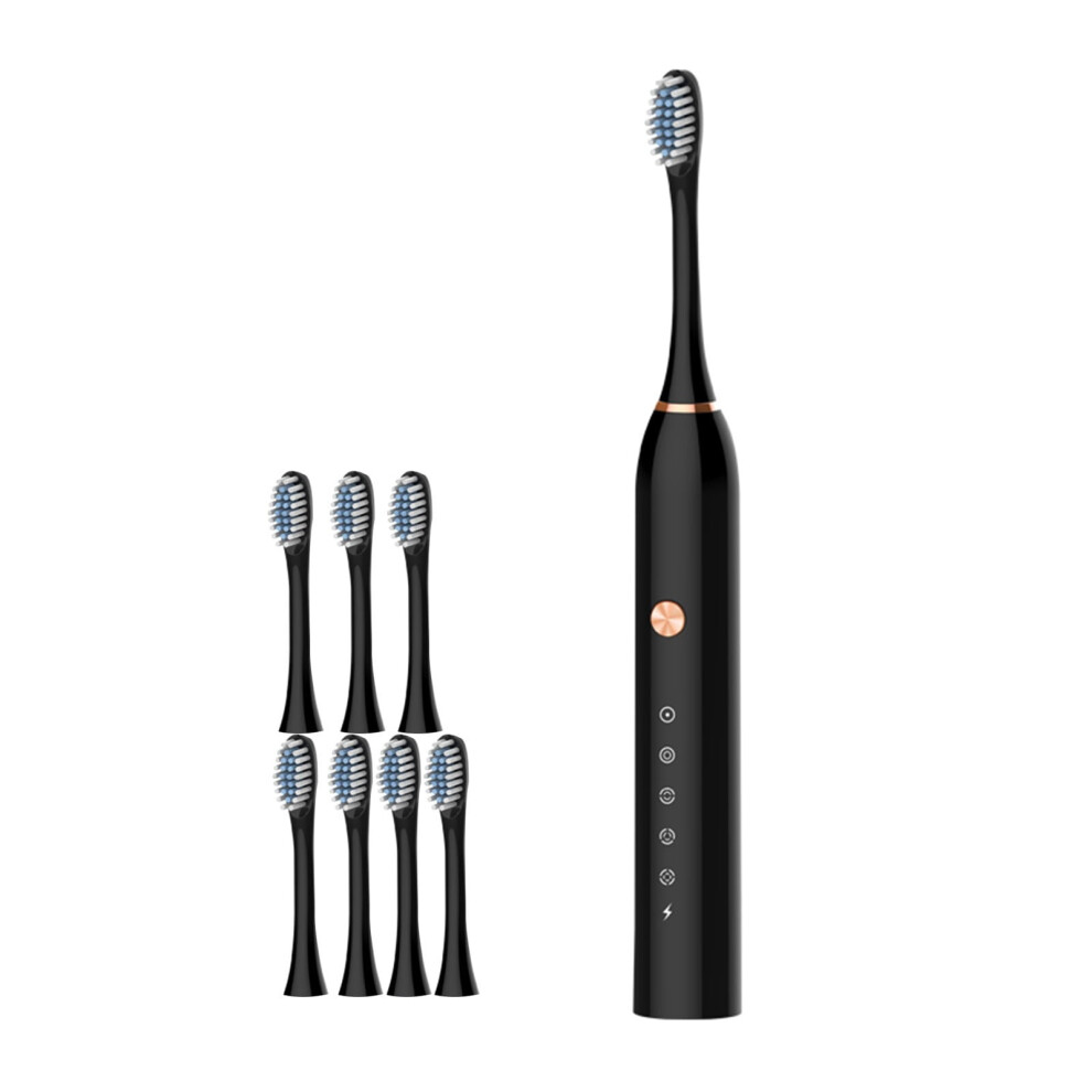 Black Zeceouar Electric Toothbrush With 8 Brush Heads, Smart 5-Speed Timer, Ipx65 Waterproof - Summer Clearance Deal!