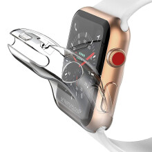 Enlightened Clear Heltäckande Skal för kompatibel med Apple Watch med Apple Watch Series 7, Smartwatch-skydd, Slim Skyddande Skal, 41 mm