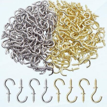 200 ganchos de copa pequeños de 1/2" con tornillo, ganchos de copa de metal, ganchos de techo con tornillo, ganchos pequeños para joyería DIY,