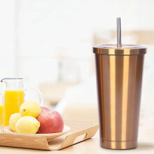Gobelet à paille Kayannuo 500 ml en acier inoxydable - Cadeau de Saint-Valentin, isotherme, portable, grande capacité, compatible avec le café
