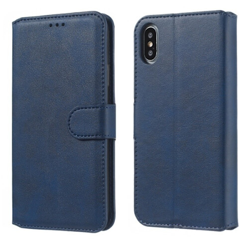 Kompatibel mit iPhone X/Xs – Robuste Lederhülle – Blau 2