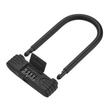 Cadeado em U para segurança de bicicletas, cadeado de combinação de 4 dígitos antifurto resistente com haste ajustável, construção durável e
