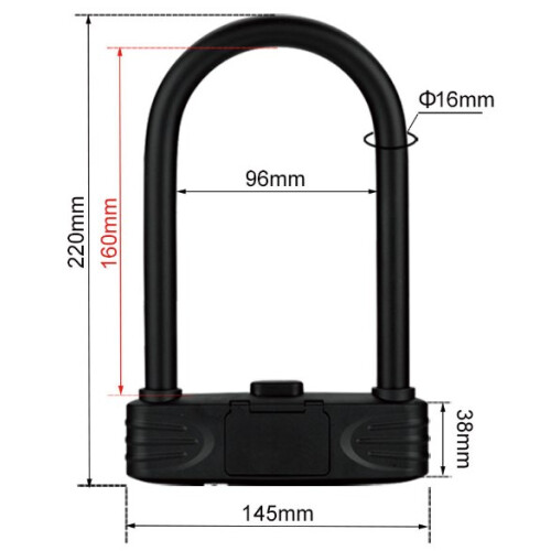 U-Lock για ασφάλεια ποδηλάτου, ανθεκτική αντικλεπτική κλειδαριά συνδυασμού 4 ψηφίων 2