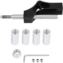 Autoversnellingspookverlengerkit, verlengstuk voor handmatige versnellingspookknop van roestvrij staal en aluminiumlegering, in hoogte verstelbare