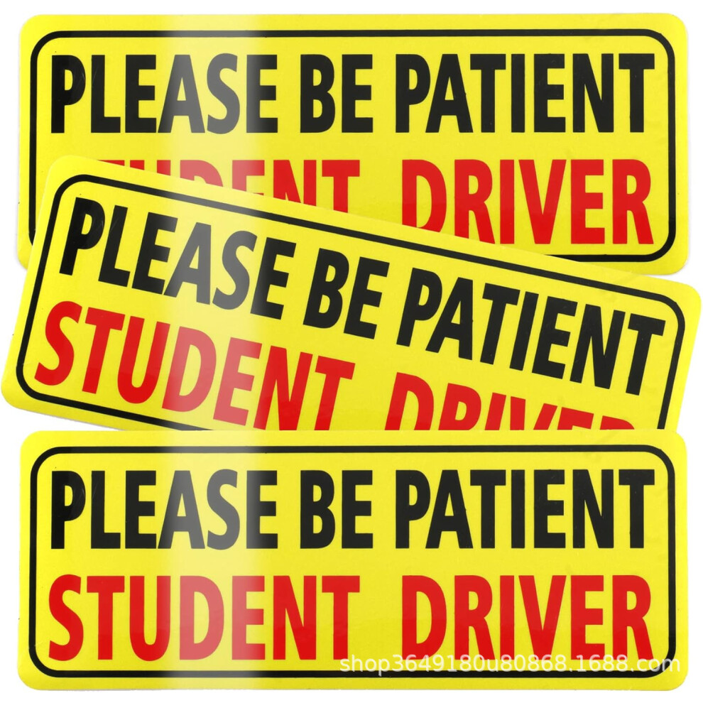 Student Driver Magnet For Car, Please Be Patient Student Driver Reflective Safety Warning Sign With Strong Magnetic Backing, Highly Reflective 9138057187243