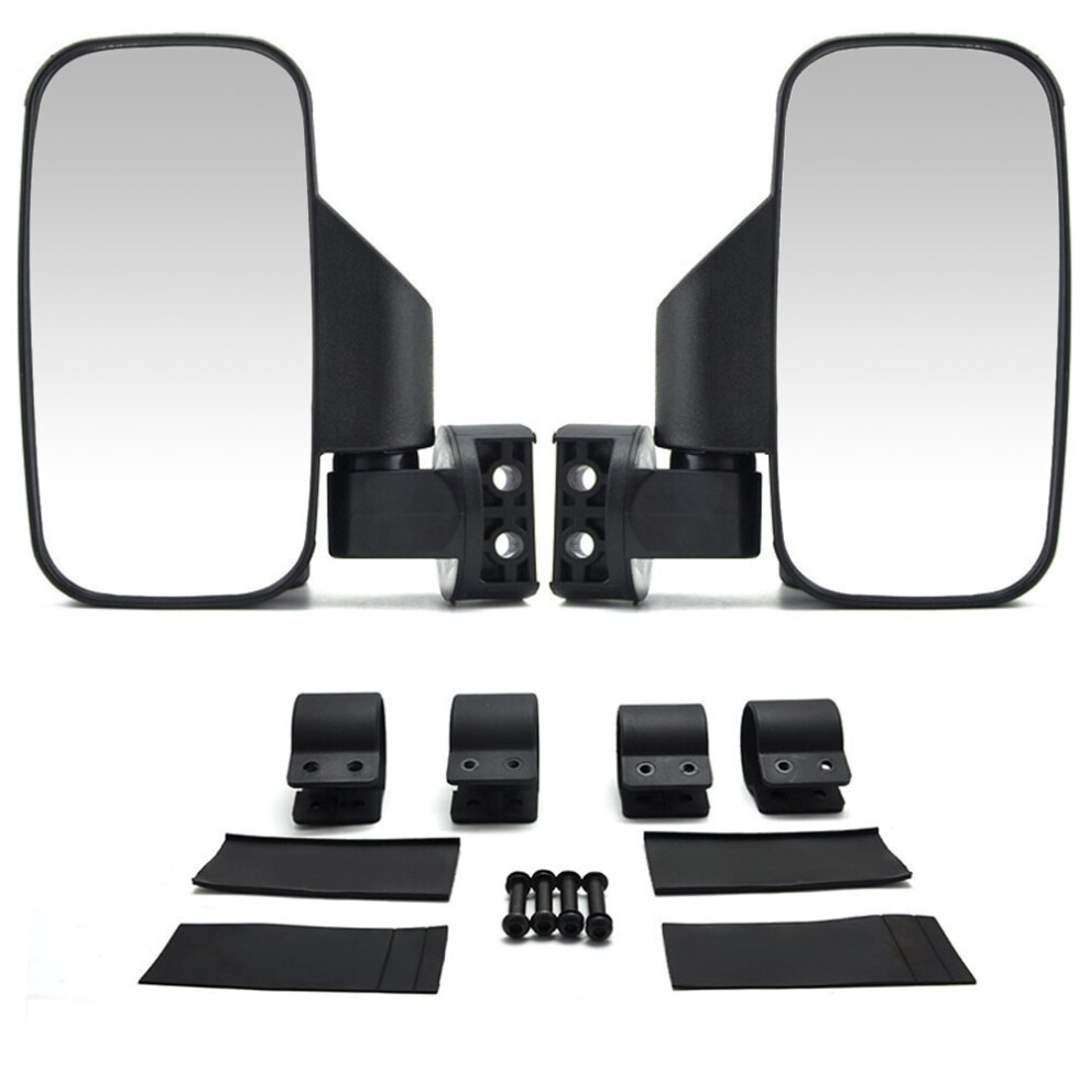 Utv Rear View Mirrors For 1.5" Or 2" Roll Cage, Fully Adjustable Impact Resistant Abs Material Housing With Anti-Slip Mounts, High-Definition Convex 9176269113162