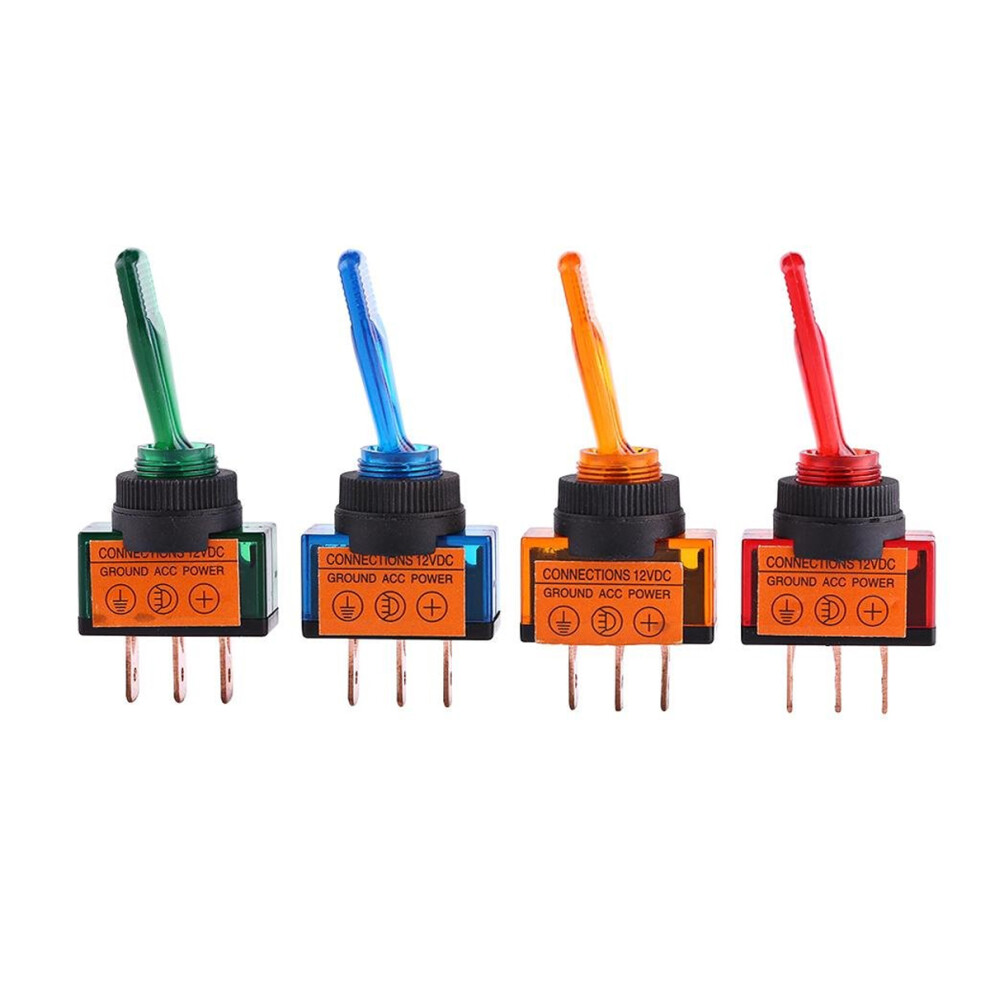 Toggle Rocker Switch For Car Boat Marine Applications, Spst On Off 3 Pin Toggle Switch 12V 20A With Led Indicator, Illuminated Flick Toggle Switch 9138057187045