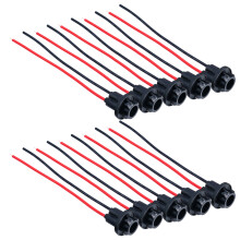 T10 Light Bulb Socket, Pre-Wired Connector for Automotive Wiring Sockets, Extension Harness Plugs with Rubber And Cable, Soft Male Light Bulb