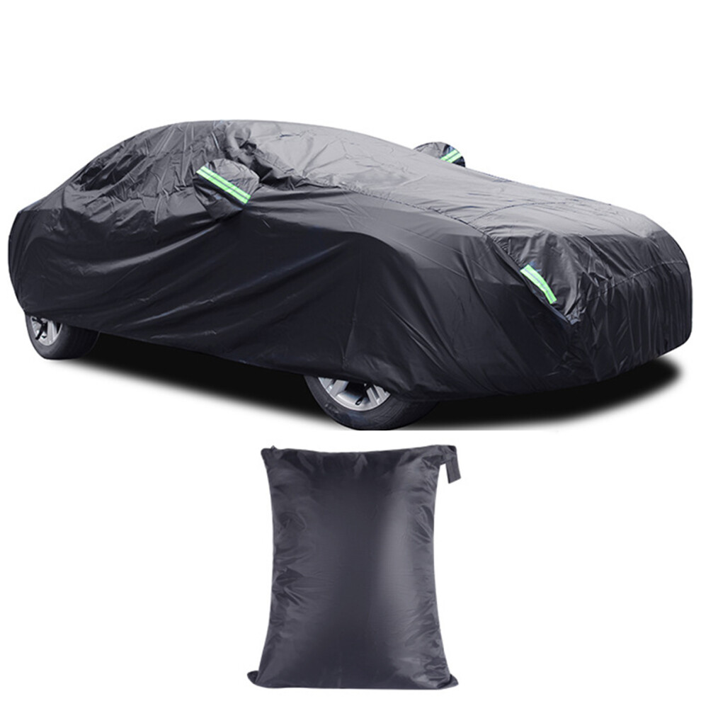 Car Cover For Sedans And Off-Road Vehicles, Custom Fit Waterproof All Weather Protection With Reflective Strip, Uv Resistant Rainproof Sun Protection Black 9138057190618