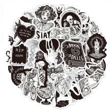Coleção de adesivos góticos, adesivos de terror para garrafas de água, adesivos de vinil à prova d'água para laptop, celular e skate, adesivos