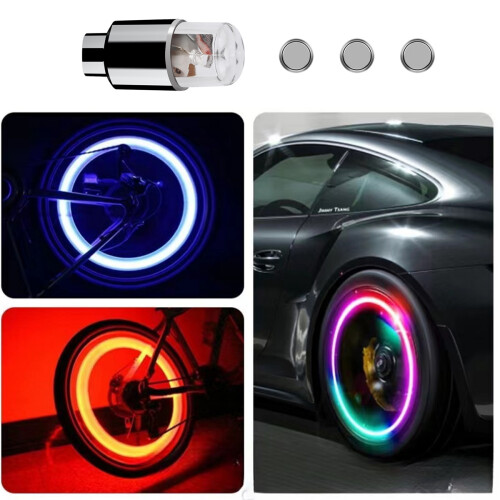 Φώτα LED για καπάκια βαλβίδων τροχών, καπάκια στελέχους βαλβίδων ελαστικών με 1