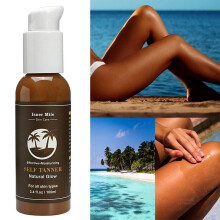 Self Tanner for Face and Body with Instant Bronzer, Gradual Buildable Sunless Tan Lotion