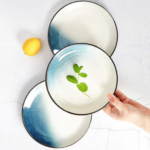 18Piece Ceramic Dinnerware Set for 4, Elegant Glazed Dinner Plates, Microwave and Dishwasher Safe 2