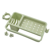 Extendable Sink Storage Solution Adjustable Sink Organizer with Ventilation and Drainage Premium PP Telescopic Sink Storage Rack for Home Use Green