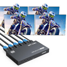 HDMI Splitter 4K 60Hz 1 in 4 Out, HDMI 2.0b UHD TV Video Distributor, HDCP 2.2, 18Gbps RGB 4:4:4