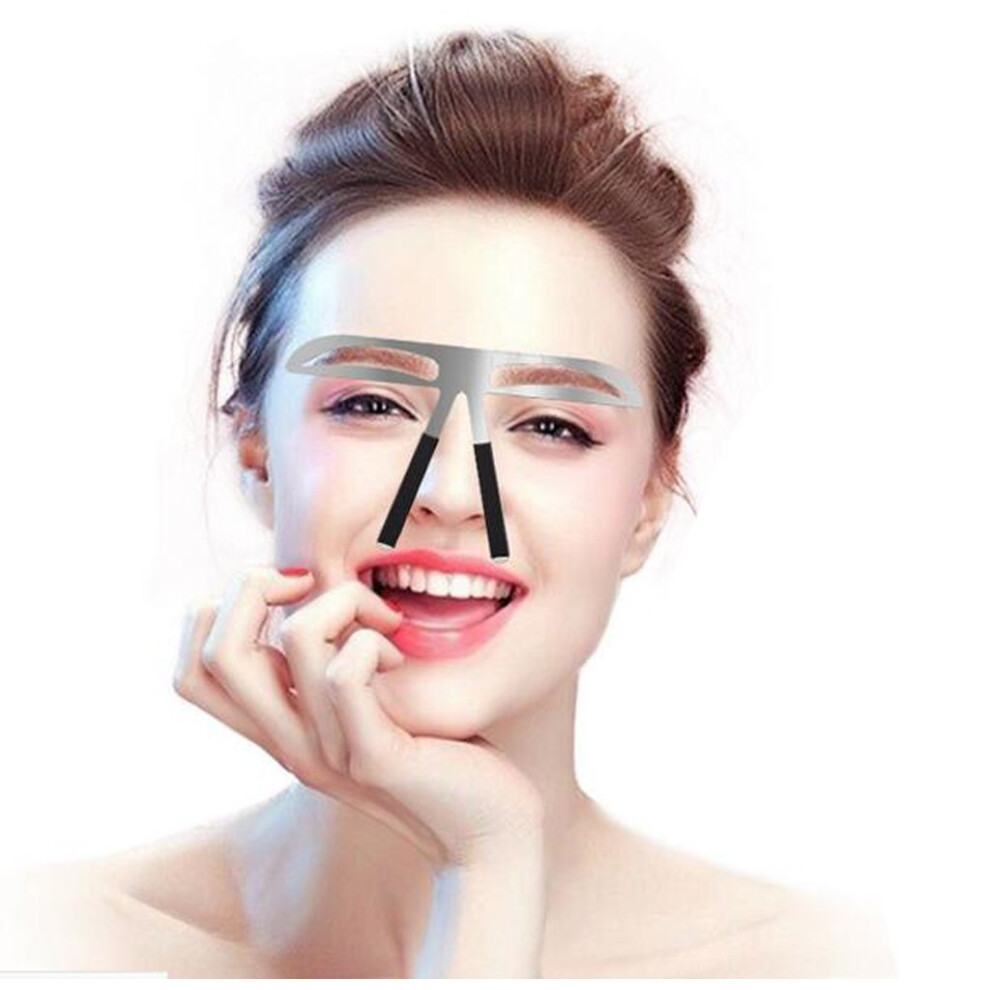 Eyebrow Measuring Ruler Stainless Steel Adjustable Brow Mapping Tool for Symmetry and Makeup