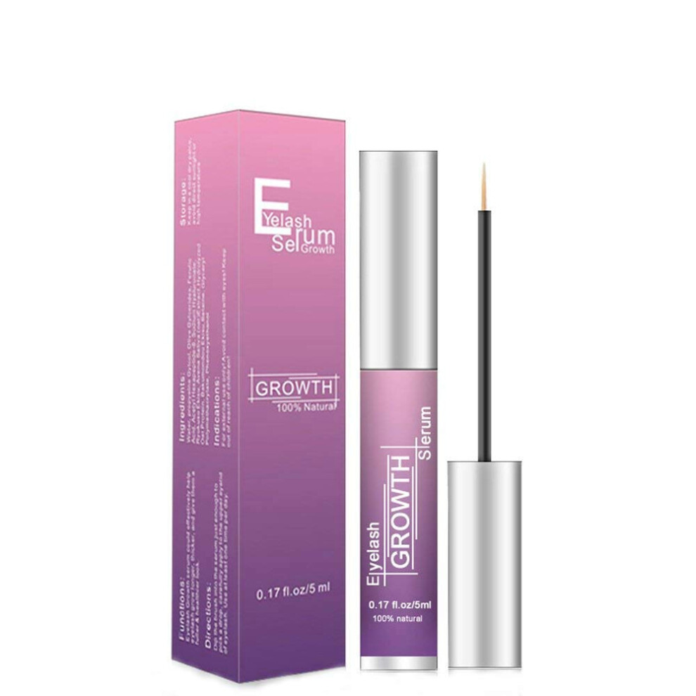 Eyelash Growth Serum with Lash and Brow Enhancer, Botanical Formula for Longer Thicker Lashes 5ml