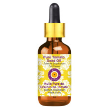 Pure Tomato Seed Oil Cold Pressed Carrier Oil with Glass Dropper 5ml Amber Bottle for Skincare