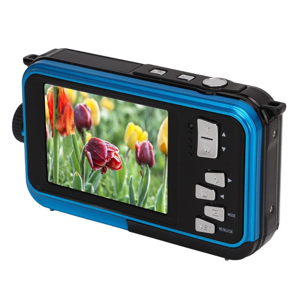 Underwater Camera 48Mp Dual Screen 2.7K Video 10Ft Waterproof Digital Camera For Snorkeling Blue 9450606507136