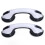 Delaman2pcs Shower Handle, Shower Handle Curved Design Double Lock Security Toolless Installation Plastic Shower Support Bar for Elderly 2