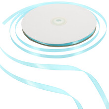 Fita azul clara de 6 mm para embalagem de presente, decoração de casamento, buquê de flores, acessórios para decoração de bolo.