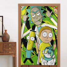 Rick and Morty Deurgordijn Kamerverdeler Verduisterend Deurgordijn Privacygordijnen Wandtapijt Decoraties voor Slaapkamer Keuken Badkamer 34x56 inch