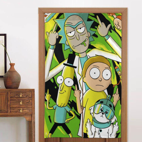 Rick and Morty κουρτίνα πόρτας διαχωριστικό δωματίου κουρτίνα πόρτας συσκότισης