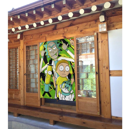 Rick and Morty κουρτίνα πόρτας διαχωριστικό δωματίου κουρτίνα πόρτας συσκότισης 2