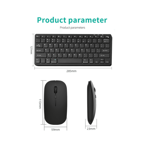 Wireless Bluetooth Keyboard Mouse Three Mode Keyboard Rechargeable Keyboard Mouse Support Tablet Laptop Computer Black 2