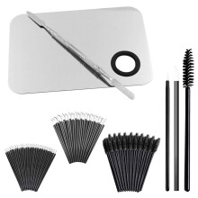 Professional Makeup Palette with Spatula and 150pcs Disposable Applicator Set for Hygienic Use