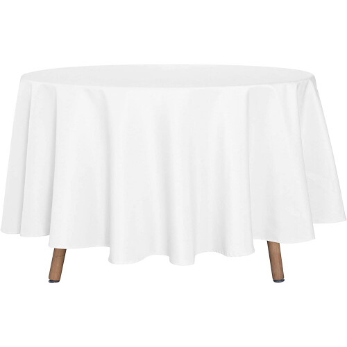 Toalha de mesa redonda preta de 228 cm (90 polegadas), resistente a manchas e rugas - capa de mesa de poliéster lavável para mesa de jantar,
