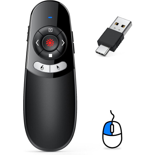 DINOSTRIKE2in1Τύπος C και USB Χειριστήριο παρουσίασης με έλεγχο ποντικιού μέσω αέρα,
