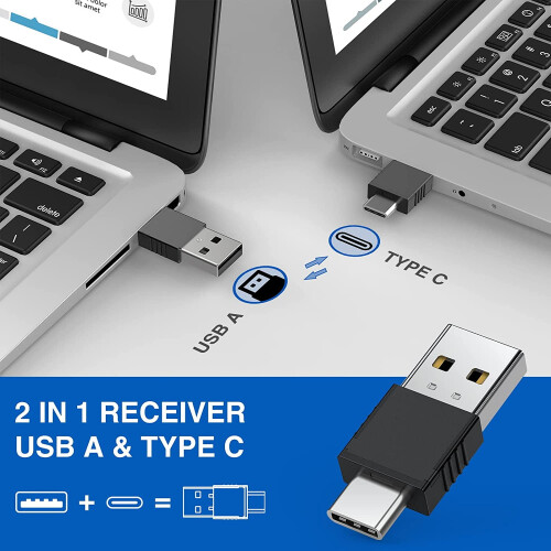 DINOSTRIKE2in1Τύπος C και USB Χειριστήριο παρουσίασης με έλεγχο ποντικιού μέσω αέρα, 2