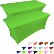 Clúdaigh Boird Spandex Dubh Síneach DEKAXID2Pcs4FT/6FT/8FT do Bhord Dronuilleogach, Éadaí Boird In-nite atá Comhoiriúnach le Cóisir, Bainis,