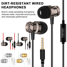 SUSUchens bedrade universele in-ear hoofdtelefoon met HIFI-geluid, surround bass, ingebouwde ruisonderdrukkende microfoon, 3,5 mm