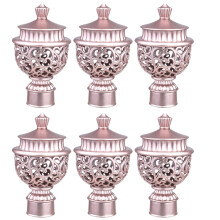 Conjunto de 6 peças de ponteiras decorativas para varão de cortina, estilo retrô, para cortinas romanas, ideais para decoração de casa (dourado